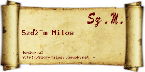 Szám Milos névjegykártya